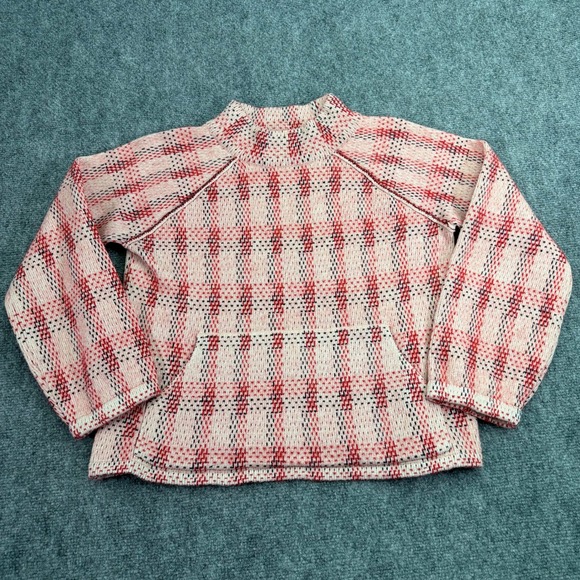 Field Flower Sweaters - Anthropologie Field Flower Sweater Womens Small Plaid Knit Mock Neck Pullover